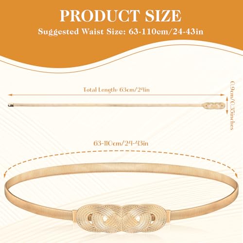 Gold Belt for Dresses Gold Waist Belt Ladies Gold Belt Women Fancy Womens Metal Stretch Elastic Skinny Thin Belt2