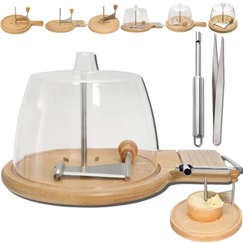 Cheese Curler Wheel, Cheese Curler Flower Maker Wheel Slicer, Cheeses Flower Shaver, Professional Ergonomic Handle Rotating Flowers Cutter for Cheeses Wheels Chocolate (Multi-functional,with Lid)
