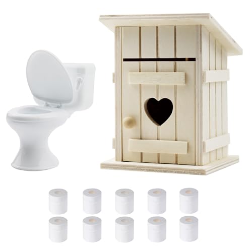 GD HUA 3 PCS Puppenhaus Badezimmer Zubehör, Miniatur Puppenhaus Zubehör,...
