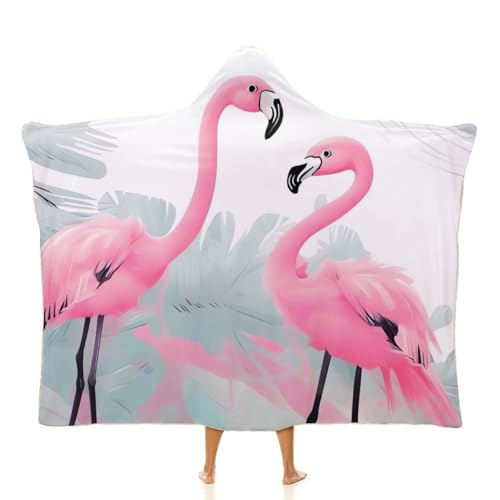 Cape à capuche flamant rose chaude et légère pour le canapé