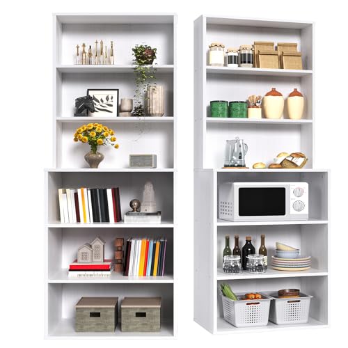 La Mejor Selección de Libreros Sencillos disponible en línea. 48 SIMPLE HOGAR Librero Organizador Moderno con Ahorro de Espacio Multiusos, Gran Capacidad, Kit Anti-Volcamiento, Fácil Ensamblaje y Diseño Elegante (Relieve Blanco)