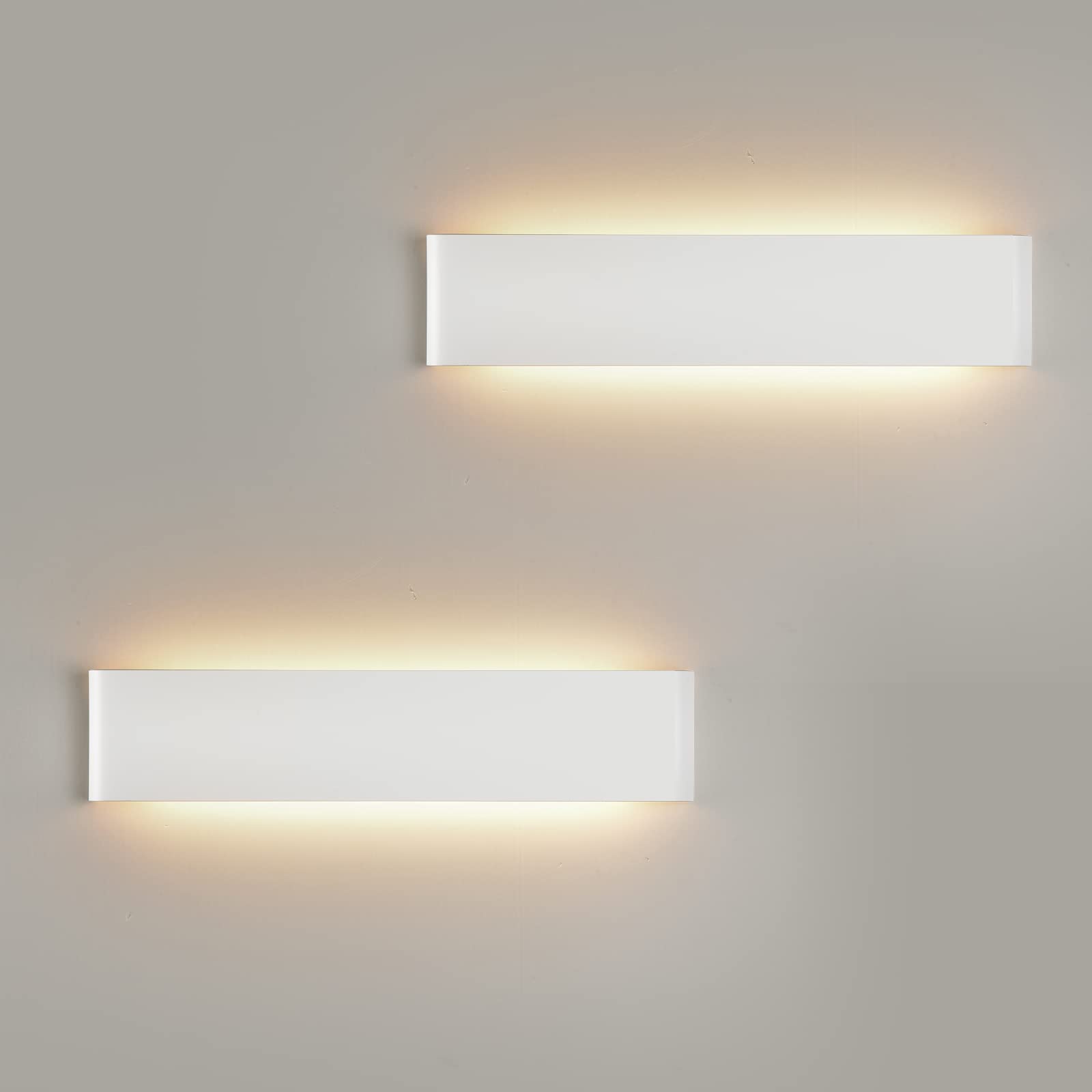 Mille Lucciole Applique da parete Interno 24W Lampada da Parete Moderno 2880LM Applique LED 3000K Bianco Caldo Lampada da Parete LED 41CM Lampada a Muro Per Soggiorno Camera da Letto【2 Pezzi Bianco】