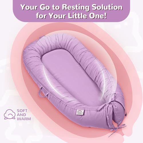 Image of EAQ Baby Lounger, Infant Lounger for Newborn,Portable Baby Nest Cover Breathable & Soft, Newborn Essentials