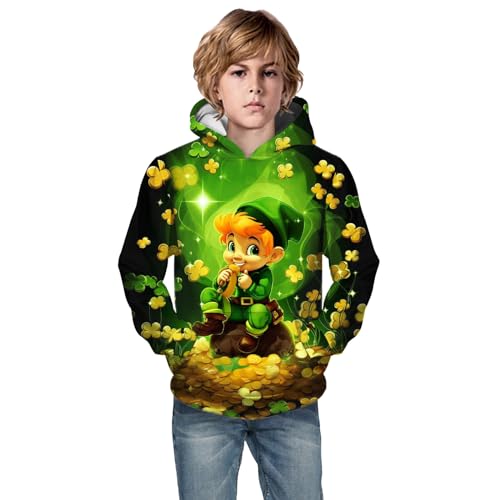 Unisex Child Full Zip Hoodie Sweatshirt Little Boys Girls Kids Hooded Unisex Sweatshirt 3D St. (Mint Green, 4-5 Years)2