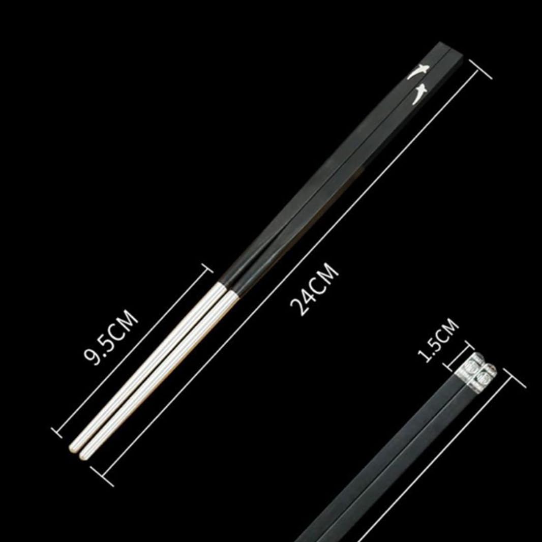 Coffret cadeau de baguettes en bois en argent sterling, coffret cadeau, baguettes japonaises de luxe en argent réutilisables, baguettes en argent 999 antidérapantes de haute qualité, cadeau tradi