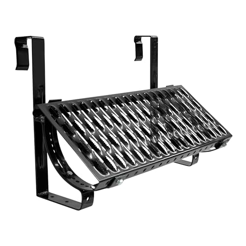 Decket Laufrost für Dach & Schornstein, Komplettset Typ D mit Dachtritt, Haltern, Befestigungen & Befestigungsschrauben, Trittfläche zur Bewegung auf dem Dach, Laufgitter, 40 cm Länge, Schwarz