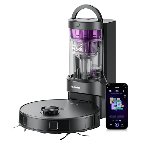 Eureka E20 Plus Robot Vacuum and Mop Combo, Robot Vacuum Cleaner with Bagless Self Emptying Station, 45-Day Capacity 8000Pa Suction and Anti Hair-Tangling Brush App Control LiDAR Navigation by Eureka - Used condition - US$172.94