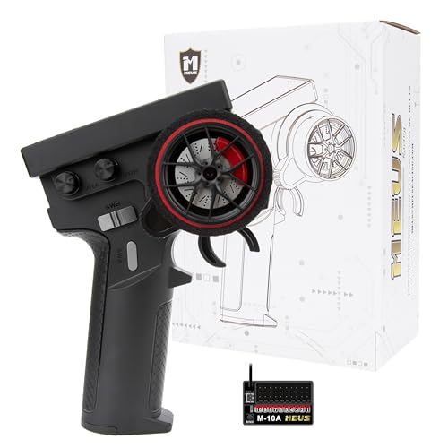 MEUS RACING ME-10B RC Transmitter 10 Channels 2.4GHz and Receiver with Coach Mode for 1/8 1/10 1/18 1/24 RC Crawler Car Boat TRX4 TRX4M SCX10 SCX24...