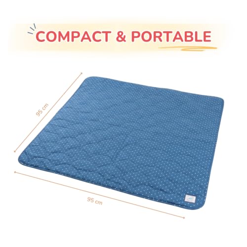 Image of TIDY SLEEP Baby Diaper Changing /Messy /Play Mat 95 x 95 cm (6-18 Months) | Soft Cotton Messy Mat for Newborns | Portable, Washable & Travel-Friendly | Galaxy Star