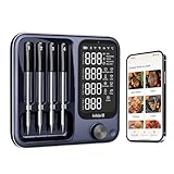 InkGrill Wireless Meat Thermometer with APP Control，4 Probes Meat Thermometer Digital, Unlimited Range WiFi & Bluetooth Meat Thermometerfor for Rotisserie，Grill，Oven，Smoker，BBQ, Air Fryer