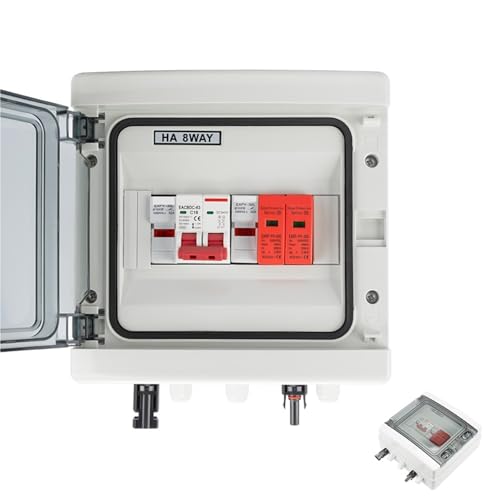 �R���o�C�i�[�{�b�N�X ���ی� 1���� 1�o��DC 500V 15A �q���[�Y MCB SPD IP65 HA 8WAY 1��(DC MCB 20A)