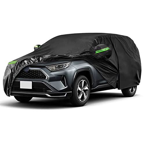 Image of Car Covers Waterproof All Weather Replace for 2013-2023 Toyota RAV4, 6 Layers 210T Custom-Fit Outdoor Full Car Covers with Zipper Door for Snow Rain Dust Hail Protection (Rav4)