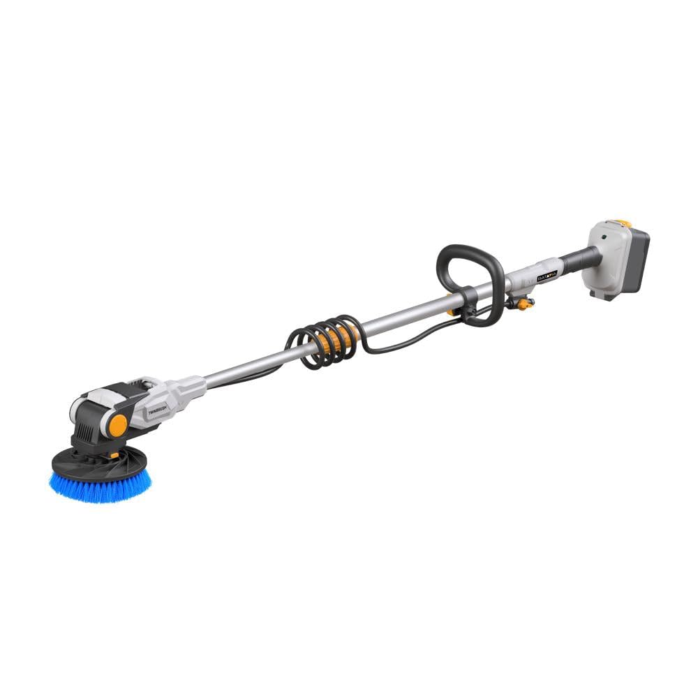 Batavia Spazzola di pulizia a batteria - Per terrazza, piscina e percorsi del giardino - Sistema 18V TwinBrush con due spazzole che ruotano in direzioni opposte e motore senza spazzole - Stelo