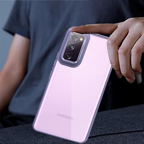 Image of A rtistque Ultra Hybrid Clear Back Cover Case for Samsung Galaxy S20 FE | Drop Protection | Transparent | Smooth TPU Sides - Purple