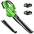 20V Leaf Blower Cordless with 2 Battery and Charger, 160MPH 180CFM High Speed Leaf Blower with 2 Tubes, Electric Leaf Cleaner, Lightweight Handheld Small Blower for Patio, Garden, House, Depot, Green