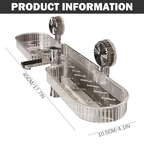 Support de douche transparent à ventouse étagère de rangement murale sans perçage - 4