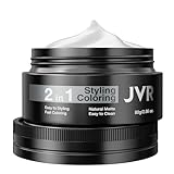 JVR Temporary Silver White Hair Color Wax for Women Men Natural Matte Color Hair Dye Wax, 2 IN1 Girl Boy Hair Styling Mud Washable Disposable Hair Style All Day Hold for Party, Cosplay