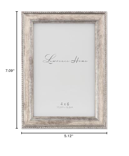 Image of Lawrence Frames Classic Bead Picture Frame, 4x6, Silver