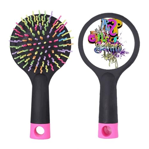 Brosse à cheveux démêlante anti-nœuds avec coussin souple et motif Rap coloré