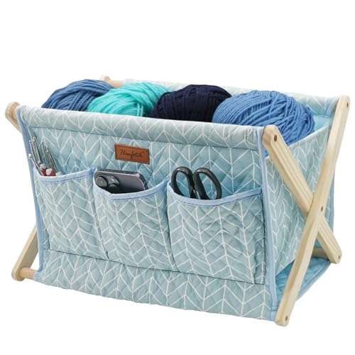 Image of Yarn Caddy Large Size Yarn Storage Organizer for Yarn Skeins-Organizer for Crochet Hooks Knitting Needles Other Accessories