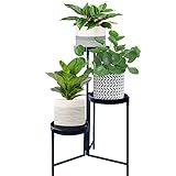 3 Tier Metal Plant Stand Indoor Outdoor Multiple Tiered Iron Tall Corner Vertical Flower Pot Holders Planter Stands for Patio, Garden, Living Room, Balcony