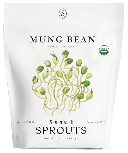 Organic Mung Bean Sprout Seeds (16 oz) – Non-GMO, Heirloom Seeds for Sprouting and Microgreens
