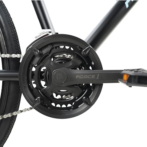 Image of ROADGIANT Retro 700 C | Hy-Bird City Bike | Steel Alloy Frame Bicycle | V- Brakes | 21 Speed Shimano | Rigid Fork | Unisex Bike |for All-Terrain Riding (Matt Black)