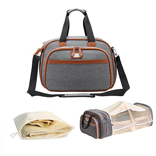 Ausemo Bolsa de Pañales para Bebé, Bolsa de Maternidad de Gran Capacidad para Cama de Bebé, Cochecito, Bolsa de Pañales de Gran Capacidad, Bolsa de Lactancia,Gray