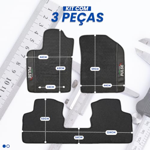 Jogo de Tapetes Automotivos Emborrachados para Pulse 2022-2023 - 2023-2024 - 2025-03 peças
