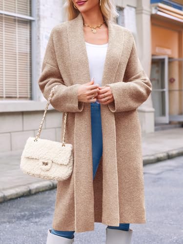 Image of Saodimallsu Womens Long Cardigan Sweaters Chunky Open Front Oversized Slouchy Knit Fall Trendy Coatigan Jackets
