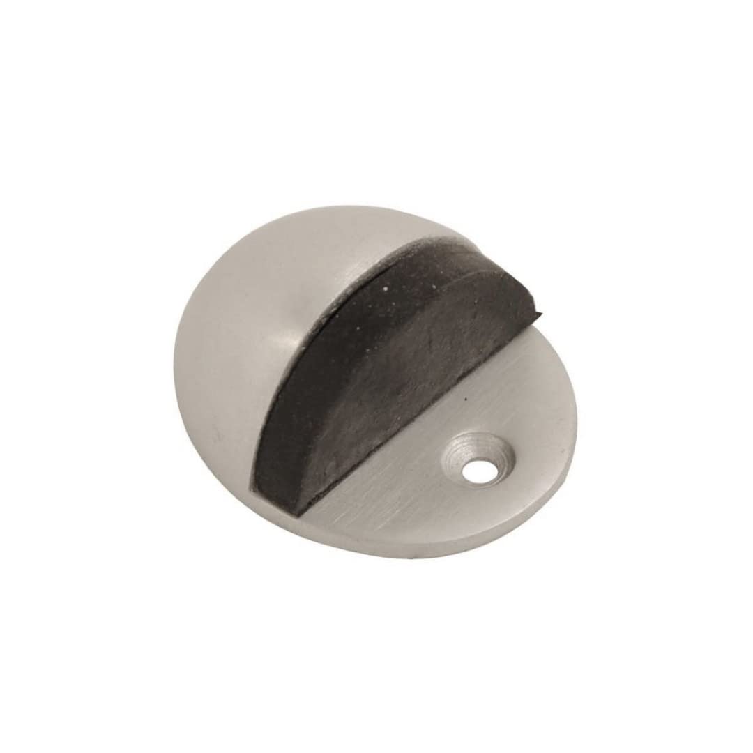 Vibe Hooded Door Stop Satin Anodised Aluminium 38mm, Door Stopper, Rubber Bumper to Protect Door, Walls, and Skirting for Internal Use