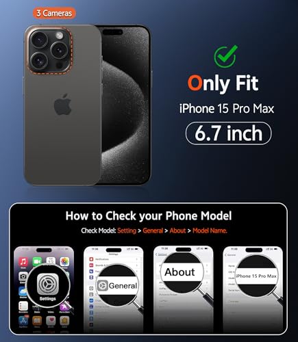 Image of FNTCASE for iPhone 15 Pro-Max Case: Clear Magnetic Phone Cases with Screen Protector Compatible with Magsafe Slim Anti Yellowing Rugged Shockproof Protective Transparent Cell Cover (A-Clear)
