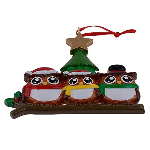 Personalized Owl Family Of 3 Christmas Ornament - Cute Owl Family Ornament - Polyresin Owl Christmas Tree Decor - Durable Christmas Family Keepsake Ornament #TOP2