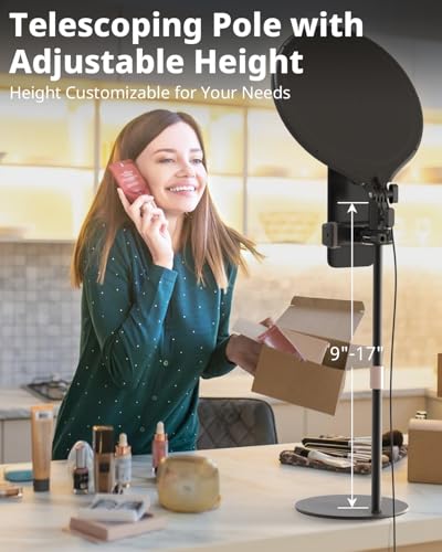 Image of UBeesize 10.5in Laptop Ring Light with Stand and Phone Holder for Desk, Zoom Lighting for Computer, Video Recording, Streaming, Video Conference, Video Calls