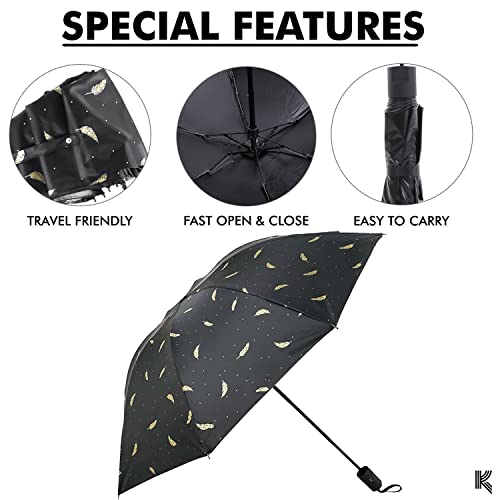 Image of Kraptick Printed Travel Umbrella for Rain, UV, Wind Proof, Water-Proof Umbrella for Men /Women /Boys /Girls /Kids (UMBR-02)