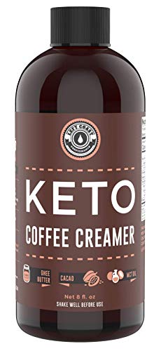 Keto Creamer with MCT Oil, Farm Fresh Ghee, Cocoa Butter, Coconut Oil 8oz. Unsweetened. Must Be Blended. Zero Carb Keto Coffee Creamer, Keto-friendly, Sugar Free