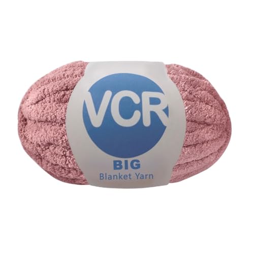 Image of VCR Rough Pink Yarn, 200 Grams Big Chunky Hank, 22 Meters Length, Suitable for Knitting Blankets and Pillows, 100% Polyester Yarn Ball for Crochet DIY, Soft Threads, Pack of 1