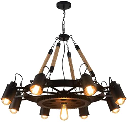 Plafonnier vintage en corde de chanvre style industriel retro pour salon et salle a manger