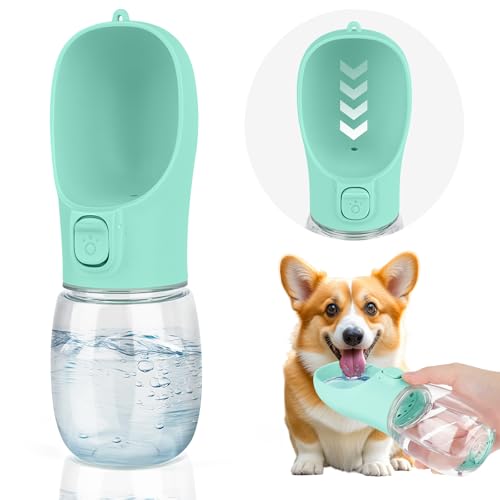 UTOCLEC Bebedero Perro Portatil, Bebedero Gatos, Adecuado para Caminar, Hacer Senderismo y Acampar(350ml Verde)
