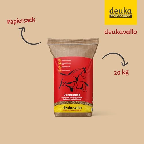 deukavallo Zuchtmüsli 20 kg | Pferdefutter | proteinreiches Müsli für Zuchtstuten, Fohlen und Hengste | unterstützt Zuchtkondition + Milchbildung + gesunde Entwicklung des Fohlen