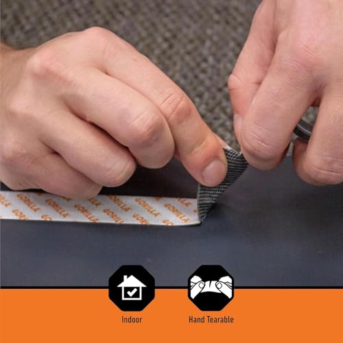 Gorilla Max Strength Indoor Mounting Tape, 25mm x 1.5m – Heavy-Duty Double-Sided Tape for Permanent Bonds | Hand Tearable & Mesh Reinforced for Strength - Image 3