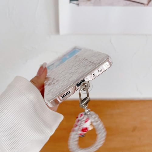 Coque Galaxy Z Flip 5 antichoc transparente avec poignée perles - 4