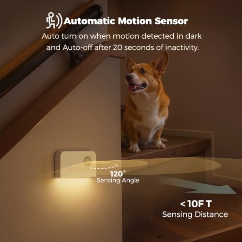 Image of L LOHAS LED Motion Sensor Night Light, Stair Lights Indoor, 1000mAh, 6 Pack