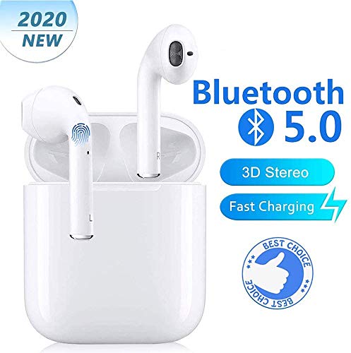 Auriculares Bluetooth 5.0 con reducción de Ruido Caja de carga ligeraAuriculares IPX5 Impermeables Funciona con Auriculares Apple Airpods Android/iPhone/Samsung