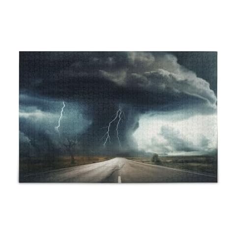 Zhirexin 500 Pieces Lightning Tornado Puzzles Parent Child Interactive Jigsaw Puzzles Stress Relief Jigsaw Puzzles Birthday Gifts Cover