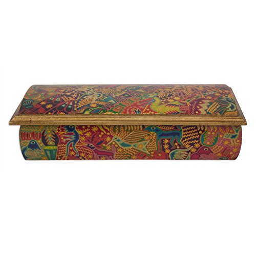 Novica Decorative Wood Decoupage Jewelry Box, Multicolor, Huichol Fiesta' #TOP6