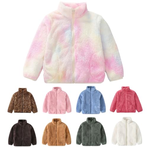 AIMAOMI Toddler Sherpa Jacket Fleece Zip Up Coat A-Pink 5-6 Years - image 1