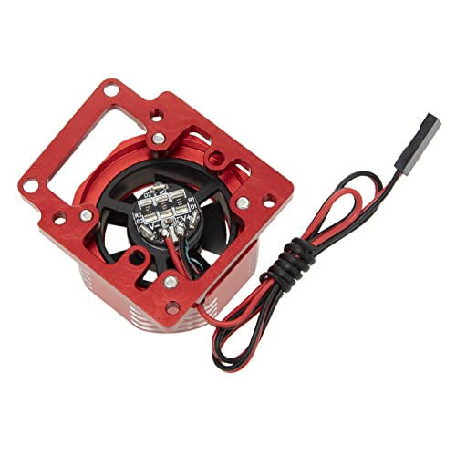 Image of DKKY RC Motor Cooling Fan Heatsink 21000 RPM for Traxxas 1 /8 4WD Sledge Motor with LED Light, Red
