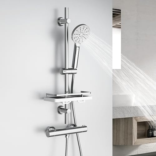 Colonne de douche Görbach en acier inoxydable chromé 70cm