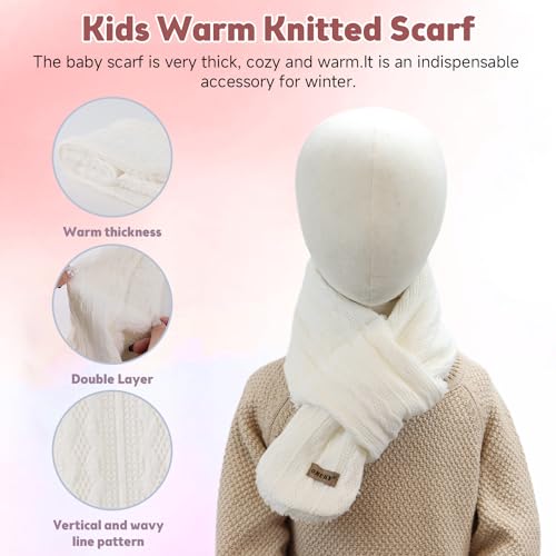 OMUKY Kids Scarf Fleece Warm Knitted Scarves for Girls Boys Toddler Cold Weather Soft Neck Warmer2